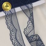 Кружево отделочное в стиле "трикотаж" 30 мм, TBY 1667, цв.04 т.синий, уп.27.4м