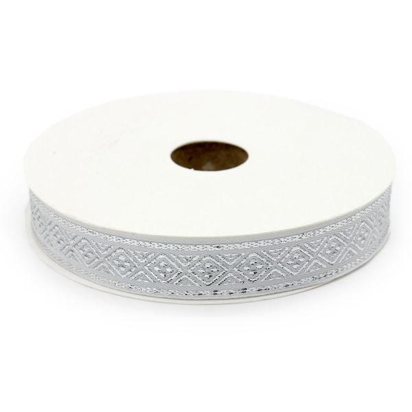 Тесьма металлизированная 15 мм / 25 метров, серебро