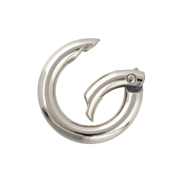 Карабин металл кольцо ⌀20.0 мм (28 мм), 10 шт, 04 никель, Gamma GH-220