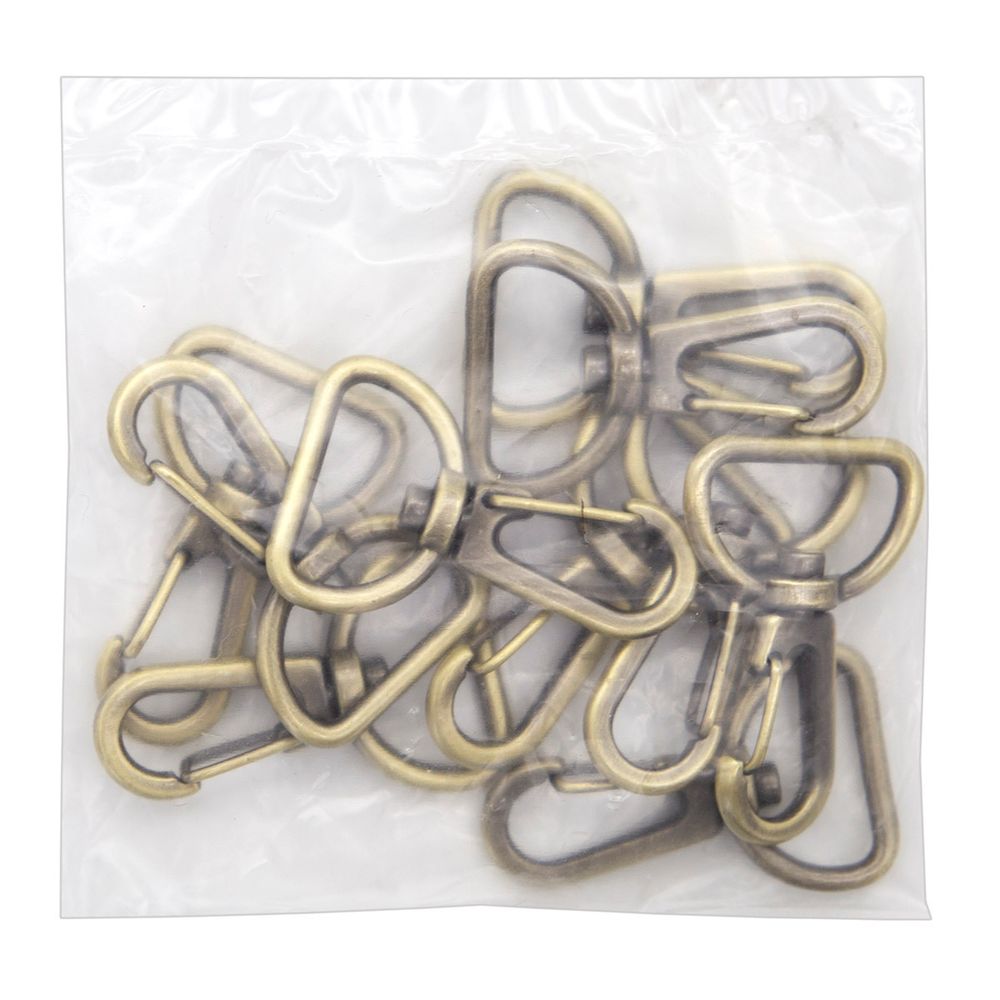 Карабин металл 20.0 мм (40х25 мм), антик, 10 шт