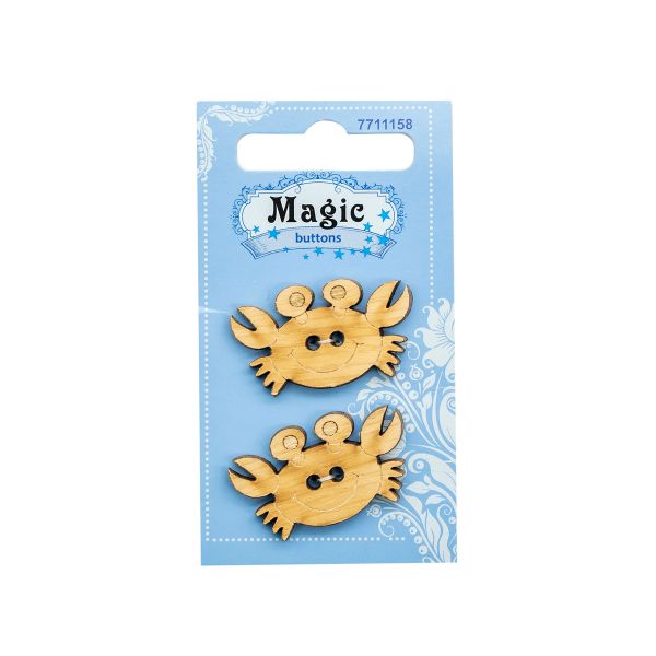 Украшения декоративные пуговицы Краб, 2 шт, Magic Buttons LW816-V45