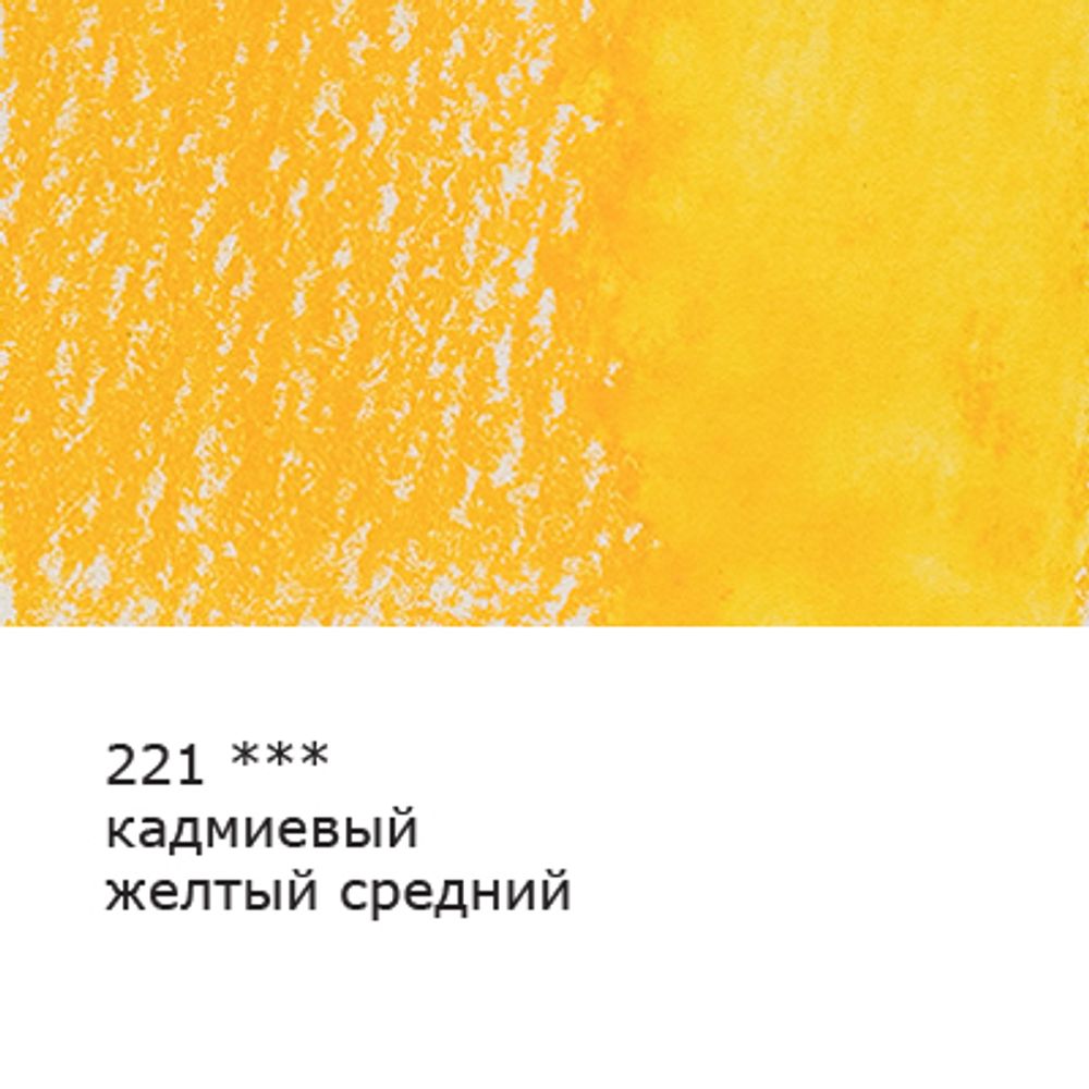 Карандаш акварельный заточенный, 6 шт, Кадмиевый желтый средний (Cadmium yellow medium) 221, Vista-Artista Fine VFWP