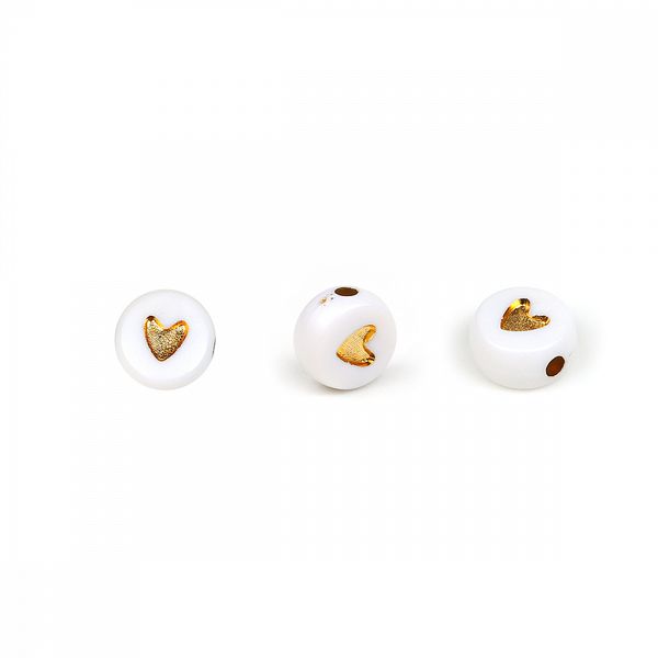 Бусины пластик набор сердечки, M4H-B009, 500г