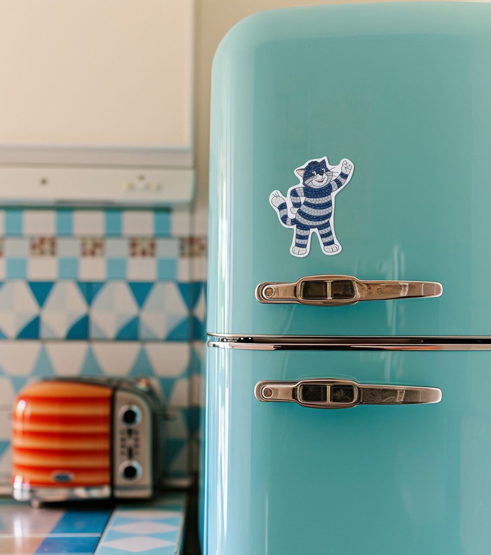 Алмазная (кристальная) мозаика Фрея CMF-ALVM-096, Союзмультфильм. Магнит Простоквашино. Кот Матроскин, 9х10 см