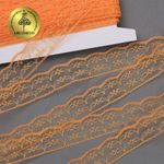 Кружево отделочное в стиле "трикотаж" 20 мм, диз. 280, цв.11 оранжевый, уп. 27,4 м