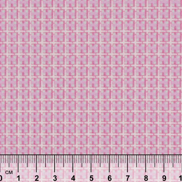 Ткань для пэчворка Peppy Бабушкин сундучок, рулон 112 см / 5 метров, БС-27 клетка я.розовый, Peppy