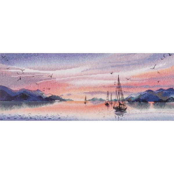 Набор для вышивания нитками Овен 1677, Розовый вечер 37х15 см