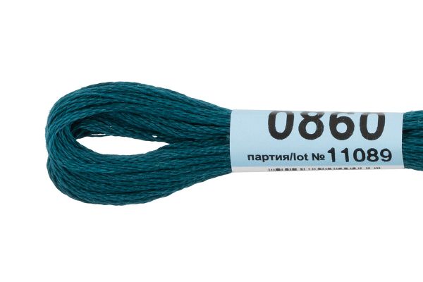 Мулине Gamma 100% хлопок, цв.0860 т.т.мор.волна, 24 мотка по 8 метров