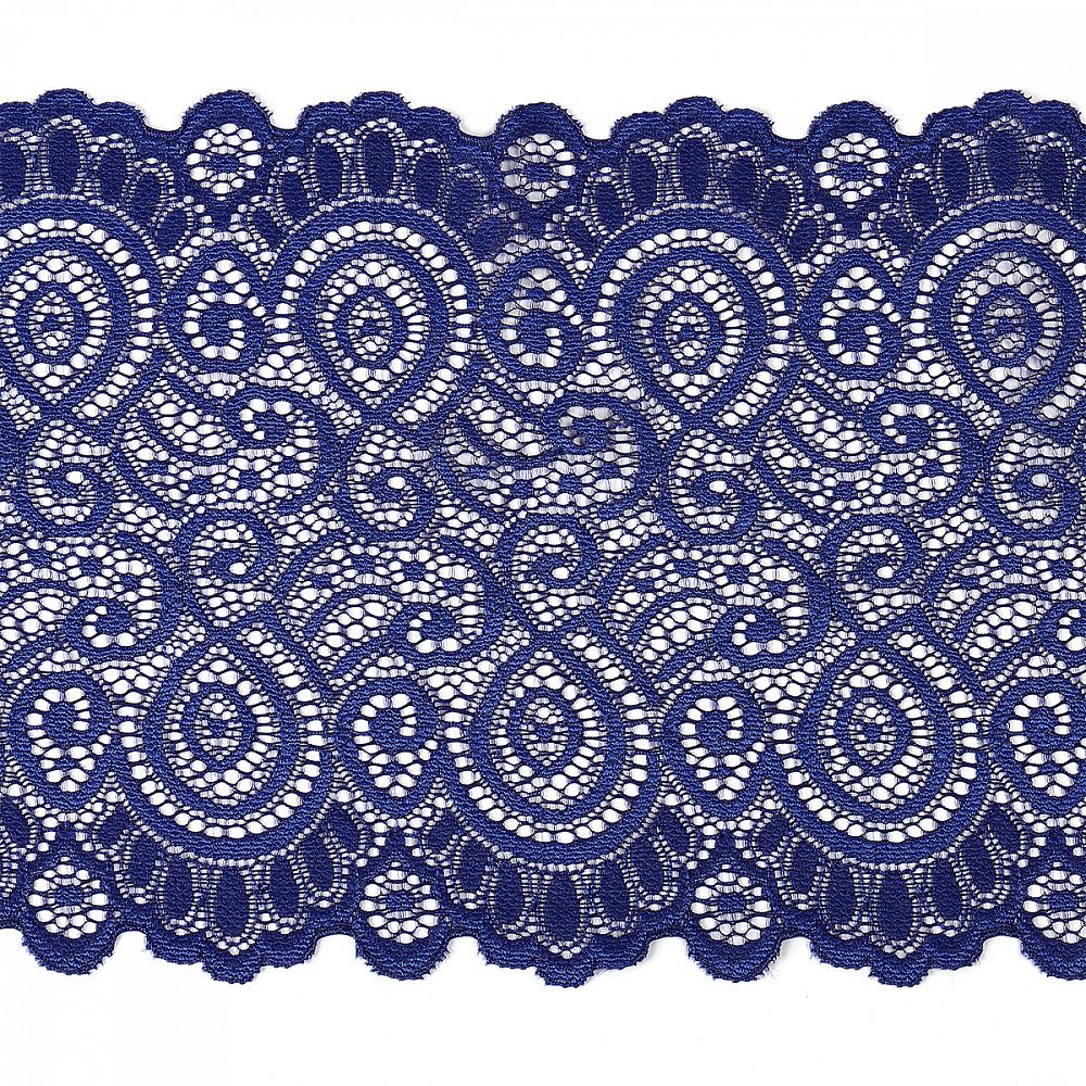 Кружево бельевое эластичное 180 мм / 3 м, TBY.L1351, цв.L1832 синий, Kruzhevo