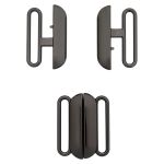 Застежки для купальника (бикини) металл 20.0 мм, черный никель, МВ_2235, 6 шт