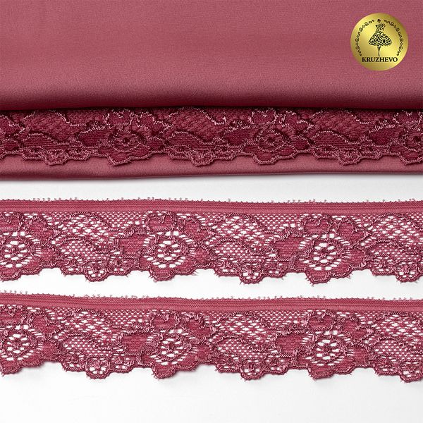 Кружево эластичное (стрейч) 30 мм, L839, цв.2925/S256 розовый рубин уп.50м, Kruzhevo