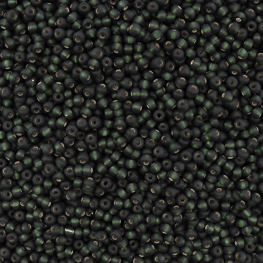 Бисер Preciosa прозрачный с серебр.центром матовый 10/0 (2.3 мм), круг.отв, 50г, (57290)