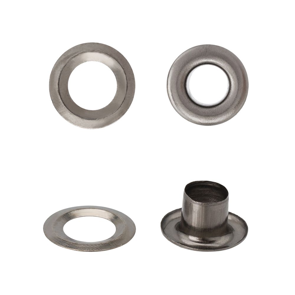 Люверсы металл ⌀4.87 мм, h=5.66 мм, (№3), металл, черный никель, ≈5000 шт