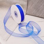 Лента капроновая (органза) 15.0 мм / 22.86±1 метров, 164 синий