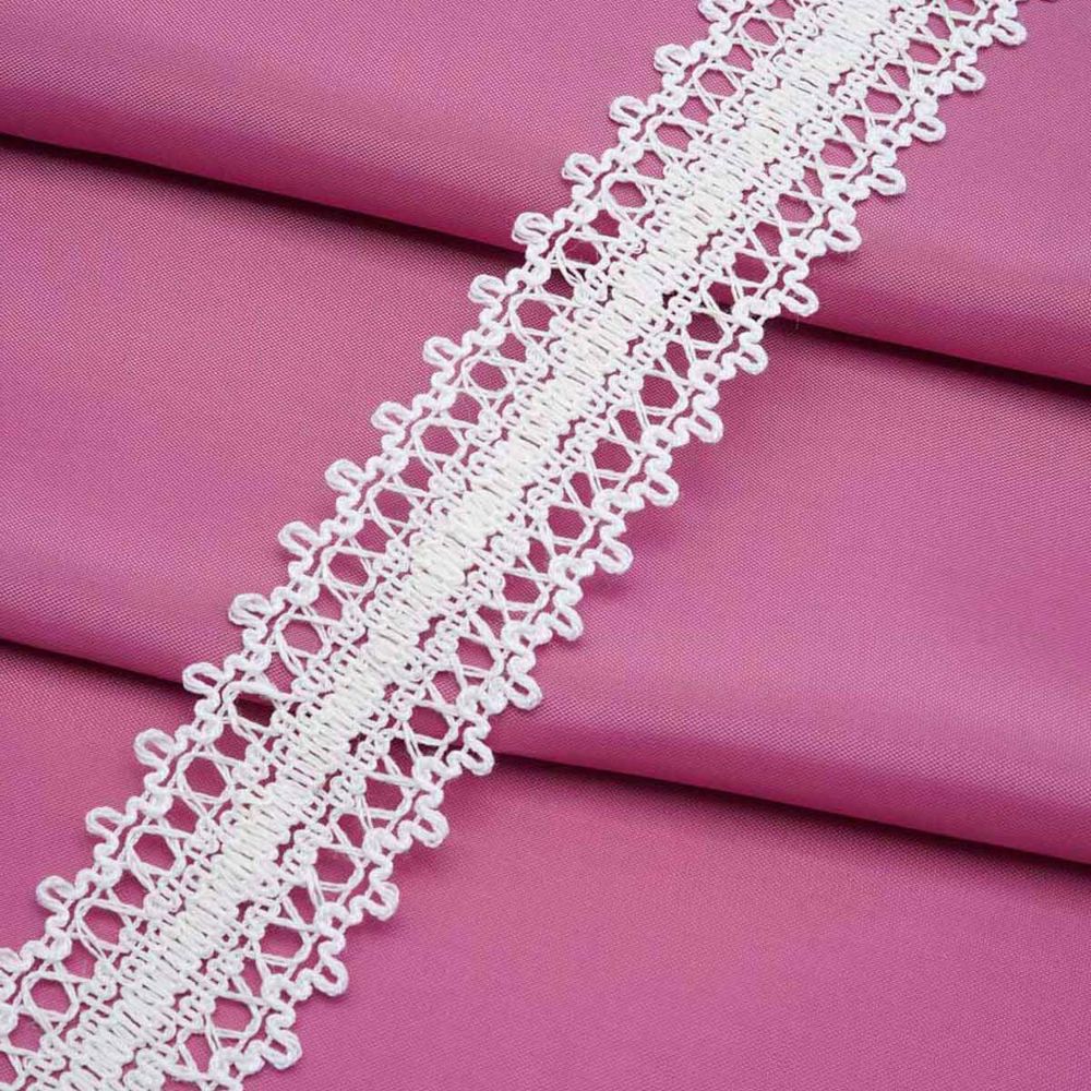 Тесьма отделочная 30 мм / 25 метров, 25% х/б, 53% лен, 22% п/эфир, двухстор., 003 белый, р60004