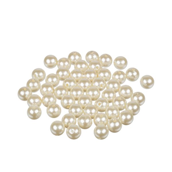 Бусины пластик ⌀10 мм, 50±2 шт, №03 св.кремовый, Zlatka PB-3