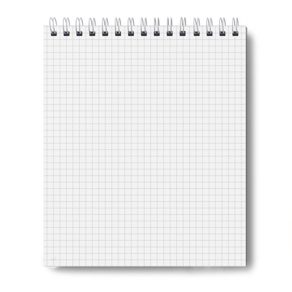 Блокнот с пластиковой обложкой, тиснение серебряной фольгой, 500 мкр, на гребне, A5 80 л., 4 шт, клетка, Лиловый 01040, Светоч 80Б30