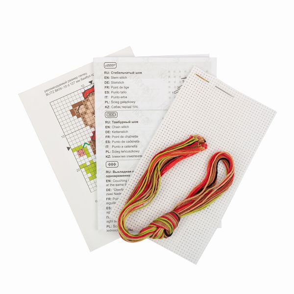 Набор для вышивания нитками Klart, Малыш медвежонок, 9х9,5 см