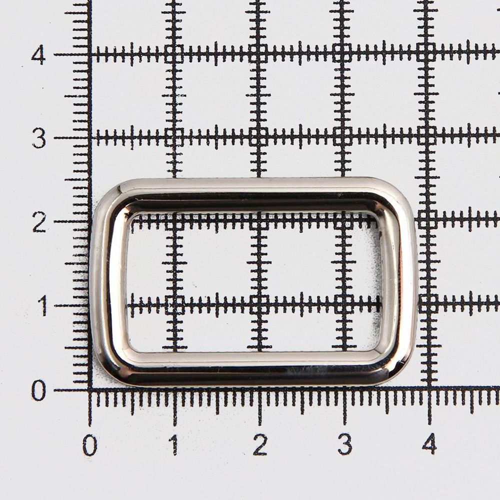 Рамка прямоугольная металл 30 мм /39х25 мм/ никель, ГУ12749, 4 шт