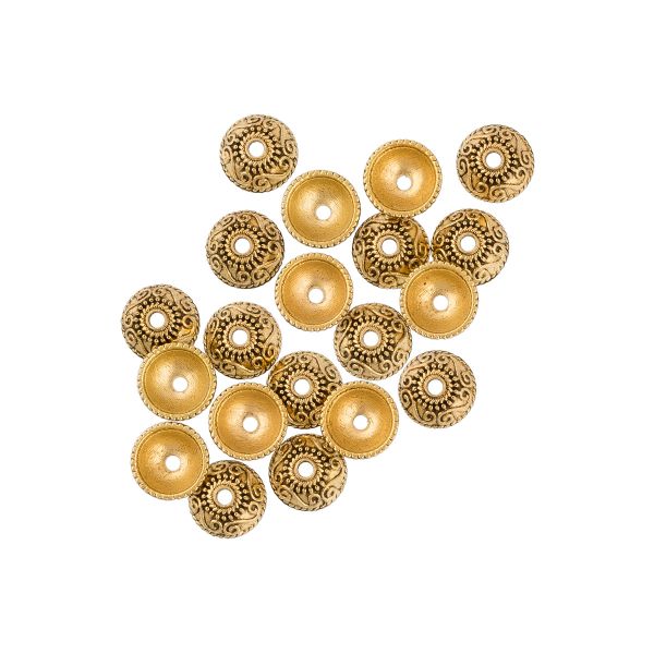 Розетки для бус 10 мм, 20 шт, 02 под золото, Zlatka MFR-12