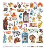 Бумага для скрапбукинга Прогулки по России, 190 г/м², 30.5х30.5 см, 10 шт, 7 лист для вырезания, Mr.Painter PSR 2502