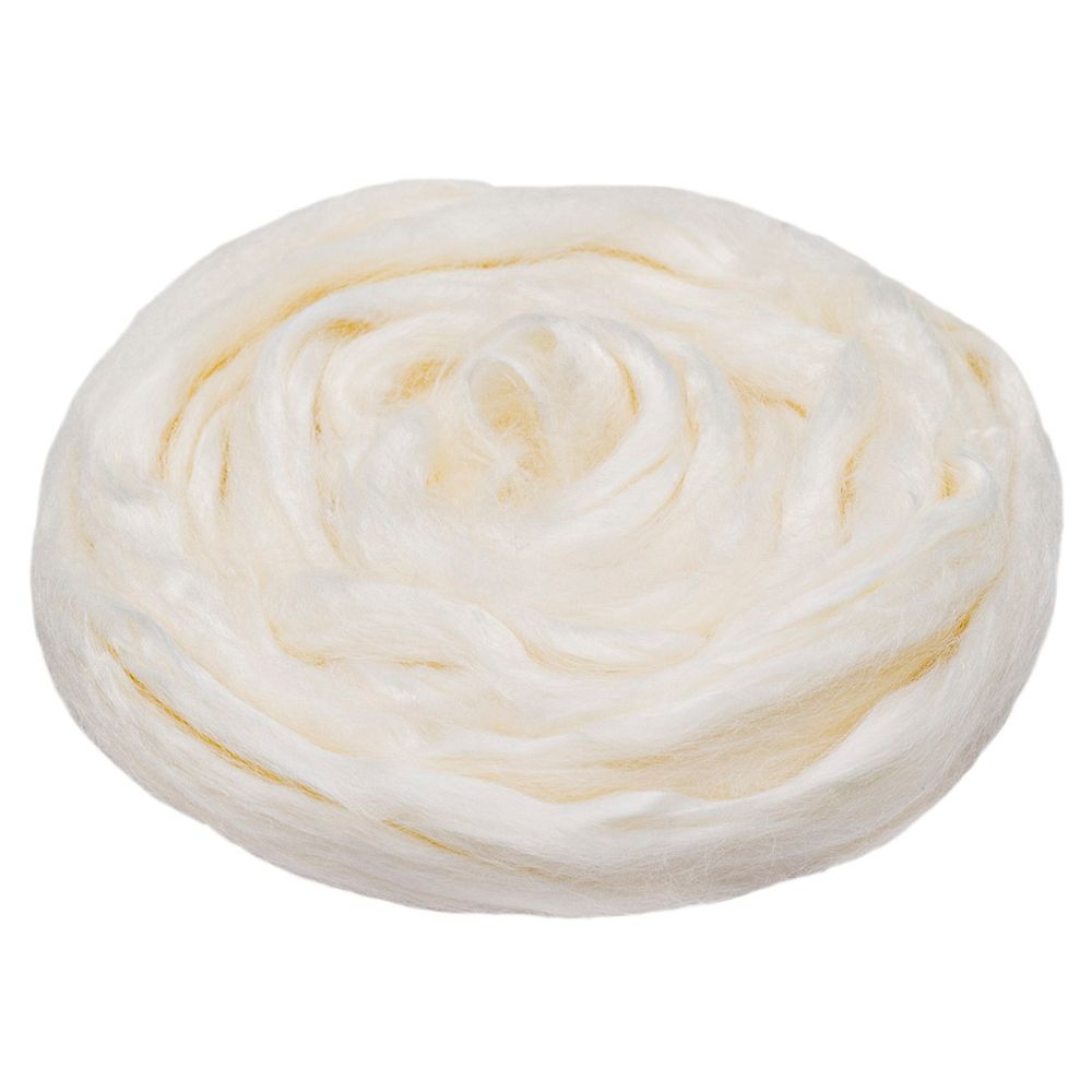 Шерсть для валяния вискоза Троицкая, 1х50 г (19-20 мкр), 01 белый