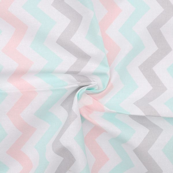 Ткань для рукоделия перкаль набивной арт 140 рис 13166 вид 1 зигзаг, розовый, 50х50 см, Astra&Craft