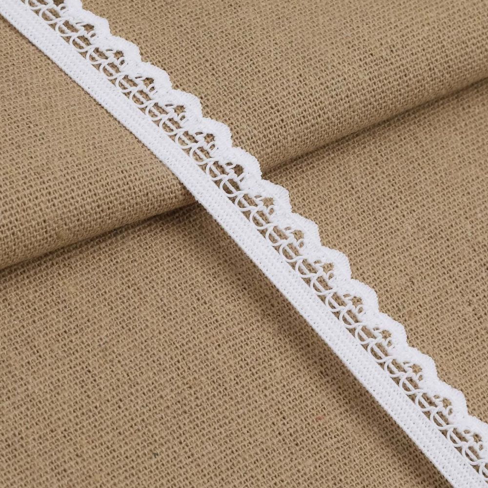 Резинка бельевая (ажурная) 13.5 мм / 50 метров, белый