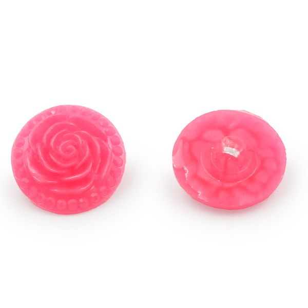 Пуговицы на ножке Розочки, 10 шт (9 ярко-розовый)
