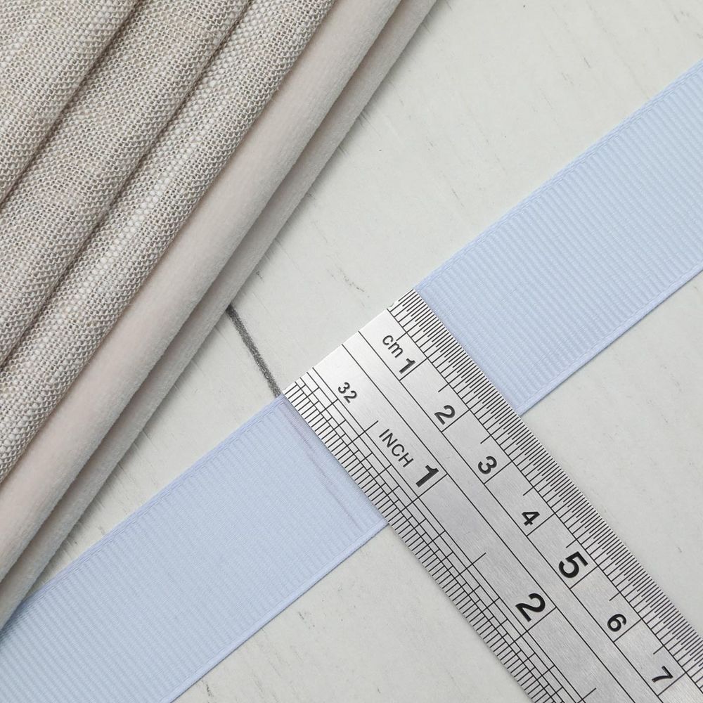 Лента репсовая (в рубчик) 25.0 мм, 130 св.голубой, уп.18,28 м