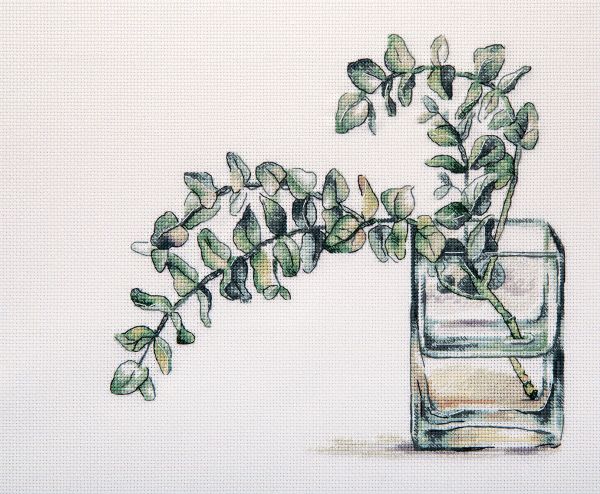 Набор для вышивания нитками Panna, Эвкалипт, 21х30 см