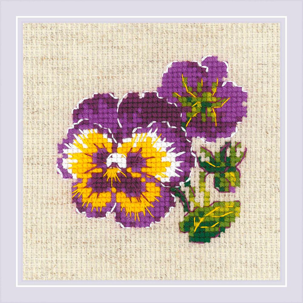 Набор для вышивания нитками Риолис, Пара анюток, 13х13 см