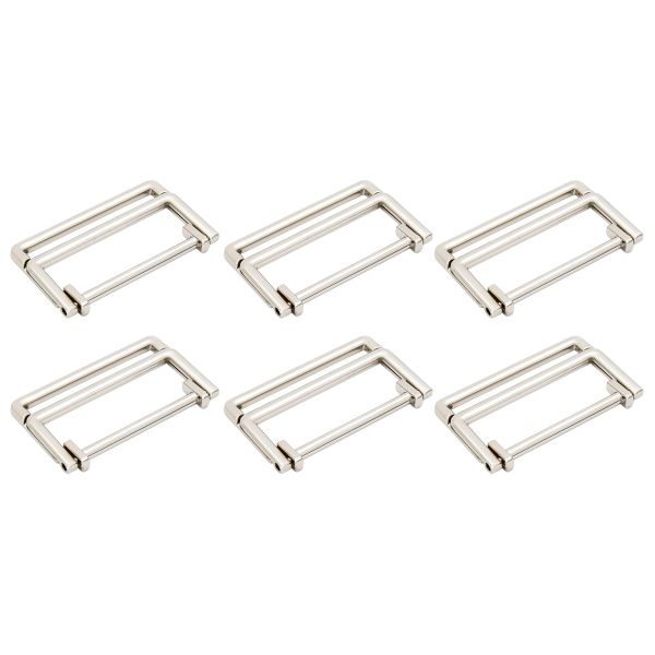 Пряжка прямоугольная 30 мм, металл (Nickel Серебро (никель)), МТ_1872, 6 шт