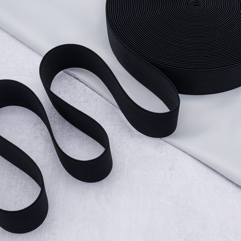 Резинка башмачная 50.0 мм / 20 метров, 67.5 г/п.м., (Мн), черный, 90618Ч