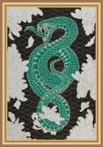 Набор для вышивания нитками Panna Золотая серия F-7487, Восточная змея, 28х41.5 см
