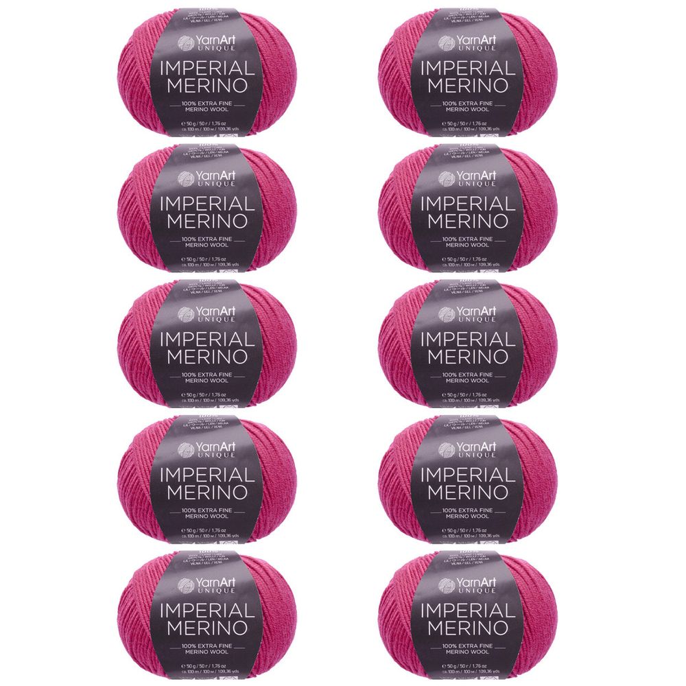 Пряжа YarnArt (ЯрнАрт) Imperial Merino / уп.10 мот. по 50 г, 100 м, 3319 фуксия