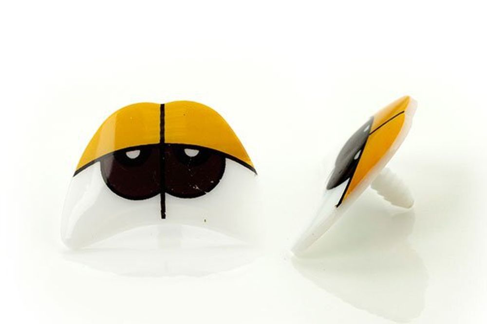 Глаза винтовые сдвоенные №536-301 (с заглушками), цв.желтый