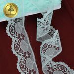 Кружево отделочное в стиле "трикотаж" 40 мм, диз. 278, цв.08 мята, уп. 27,4 м