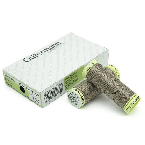 Нитки отделочные Gutermann Top Stitch, 30м, 724 бледно серо-коричневый, 5 катушек