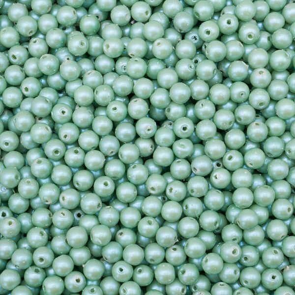 Бусины пластик под жемчуг ⌀8 мм, 500 г, с покрытием АВ, 16 мята, 7734295