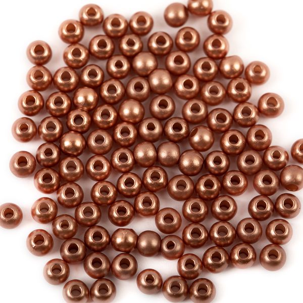 Бусины пластик ⌀10 мм, 50±2 шт, №65 медный, Zlatka PB-3