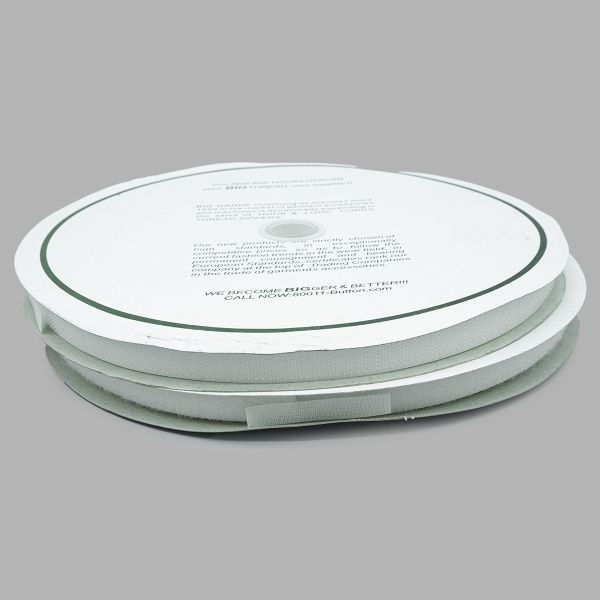 Лента контактная липучка (велкро) пришивная 15 мм / 25 метров, 27005 белая, КРЮЧОК, качество 