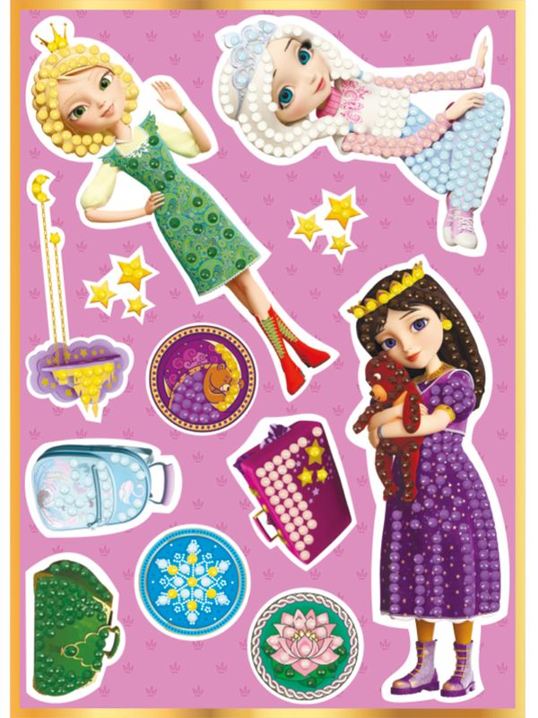 Алмазная (кристальная) мозаика Фрея, Наклейки Василиса, Соня и Аленка, 14х19,5 см