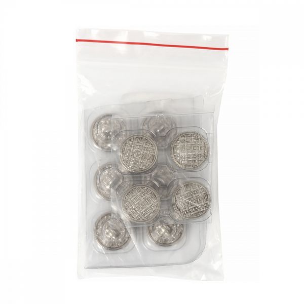 Пуговицы на ножке металлические 24L=15мм, С-MP06 цв.серебро, 10 шт