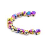 Бусины стекло 5х7 мм, 15 шт, Астра Premium, 5-радужный