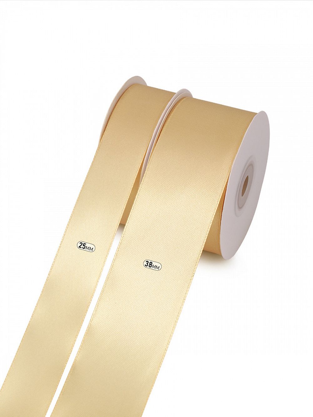 Лента атласная 1-сторонняя 38.0 мм / 22.5±1 метра, 3008 бл.песочный, Magic4Hobby