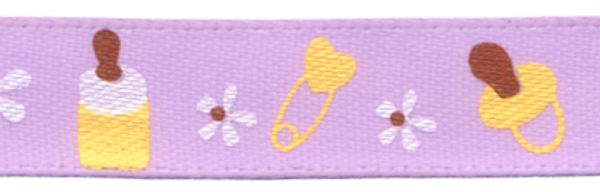 Лента атласная с рисунком 10.0 мм / 5 шт по 3 метра, B16/080 baby/сиреневый, Gamma ALP-103