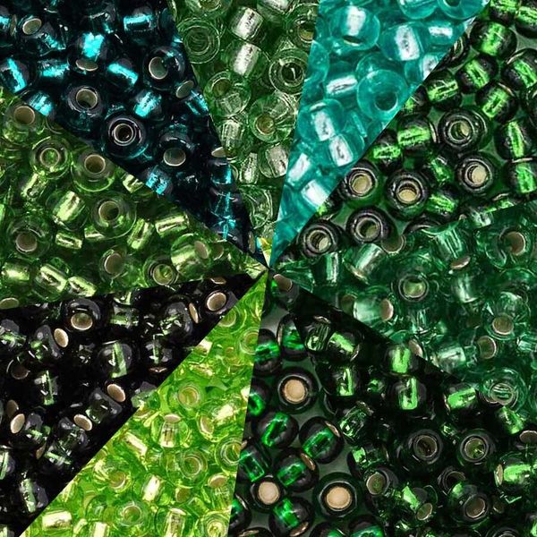 Набор бисера Preciosa №20, 50 г (10 цв. по 5 г), (№10/0 = ⌀2.3 мм)