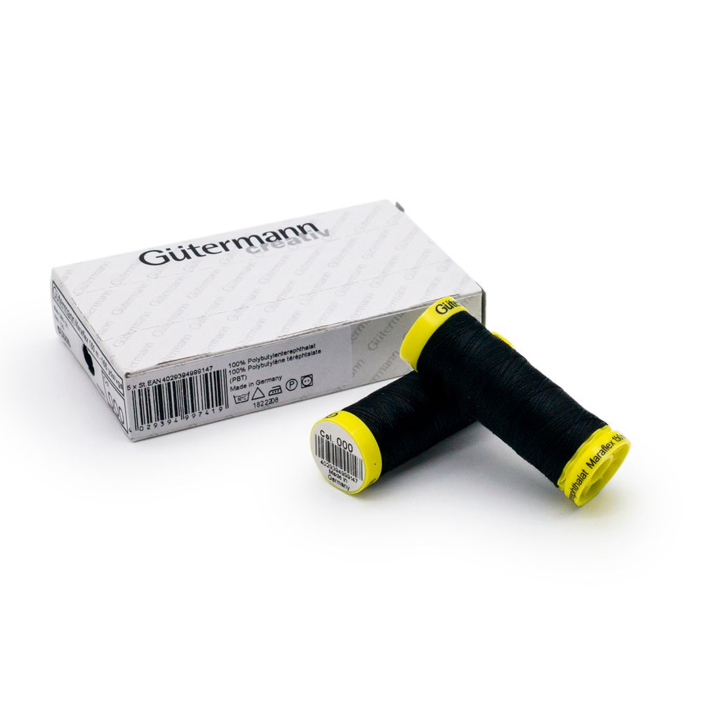 Нитки для трикотажа Gutermann Maraflex, 150м, _000 черный, 5 катушек