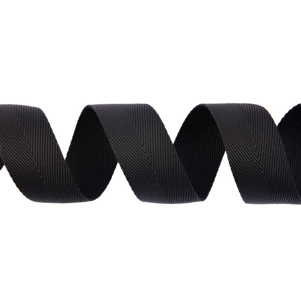 Стропа (ременная лента) 40 мм / 25 метров, толщ. 1.44 мм, [14.4 г/пог.м], 100% п/п, рис. 3114, черный, Gamma С1594Г17